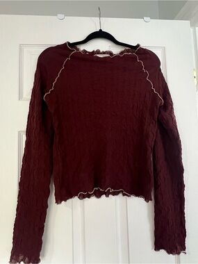 Anthropologie Lettuce-Edge Long Sleeve Top